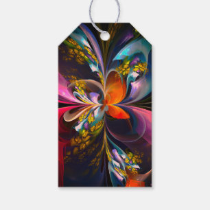 Modern Floral Abstract Art Red Blue Pattern #13 Gift Tags