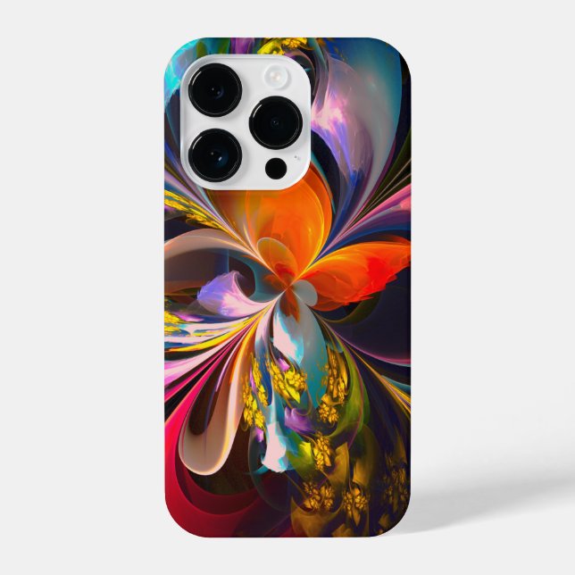 Modern Floral Abstract Art Red Blue Pattern #13 iPhone Case (Back)