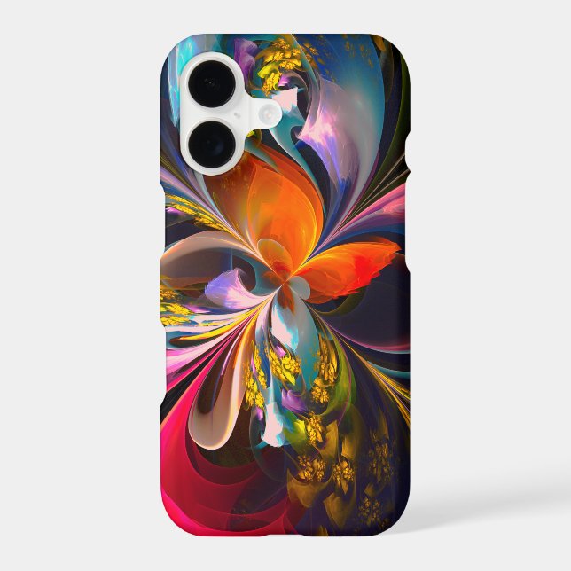 Modern Floral Abstract Art Red Blue Pattern #13 iPhone Case (Back)