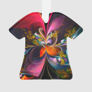 Modern Floral Abstract Art Red Blue Pattern #13 Ornament