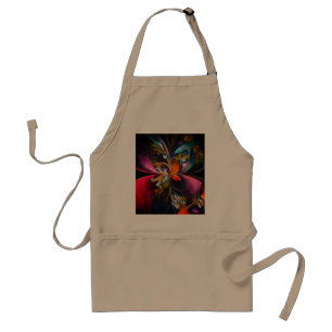 Modern Floral Abstract Art Red Blue Pattern #13 Standard Apron