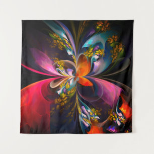 Modern Floral Abstract Art Red Blue Pattern #13 Tapestry