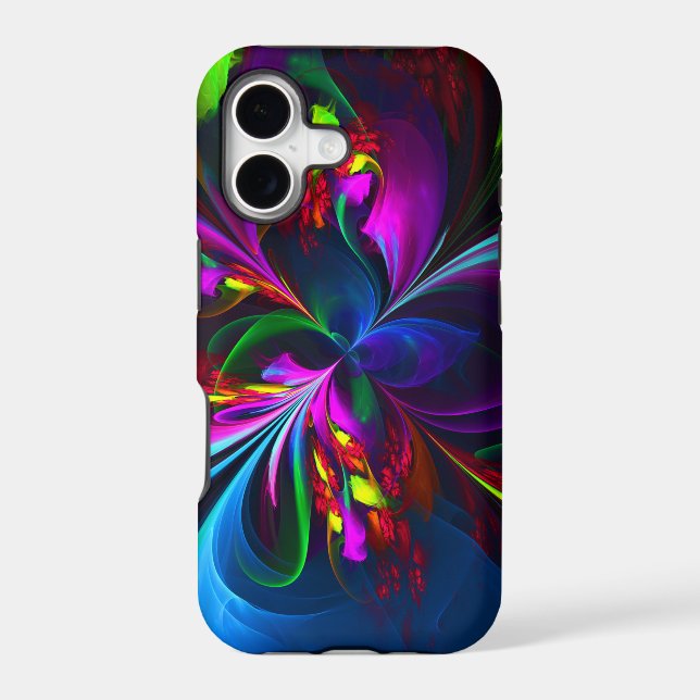 Modern Floral Abstract Art Red Blue Pattern #15 (Back)