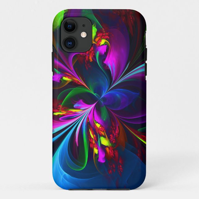 Modern Floral Abstract Art Red Blue Pattern #15 Case-Mate iPhone Case (Back)