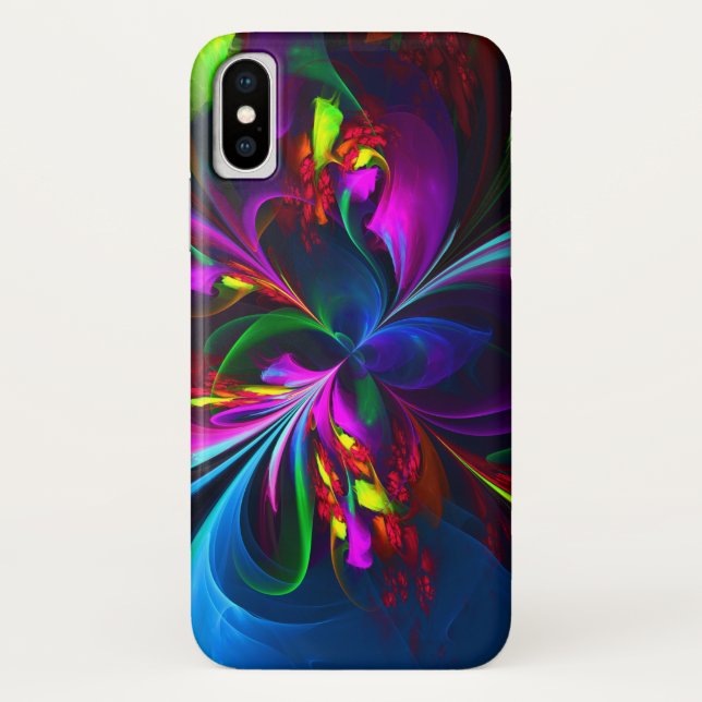 Modern Floral Abstract Art Red Blue Pattern #15 Case-Mate iPhone Case (Back)