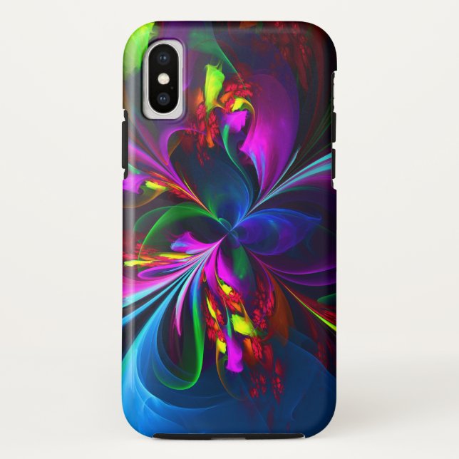 Modern Floral Abstract Art Red Blue Pattern #15 Case-Mate iPhone Case (Back)
