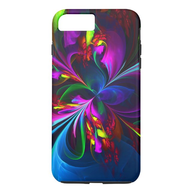 Modern Floral Abstract Art Red Blue Pattern #15 Case-Mate iPhone Case (Back)