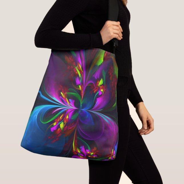 Modern Floral Abstract Art Red Blue Pattern #15 Crossbody Bag (Close Up)