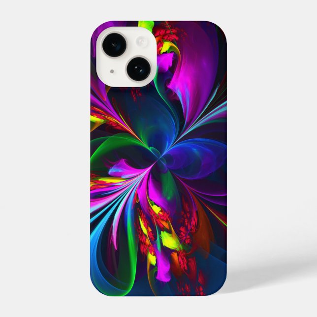Modern Floral Abstract Art Red Blue Pattern #15 iPhone Case (Back)