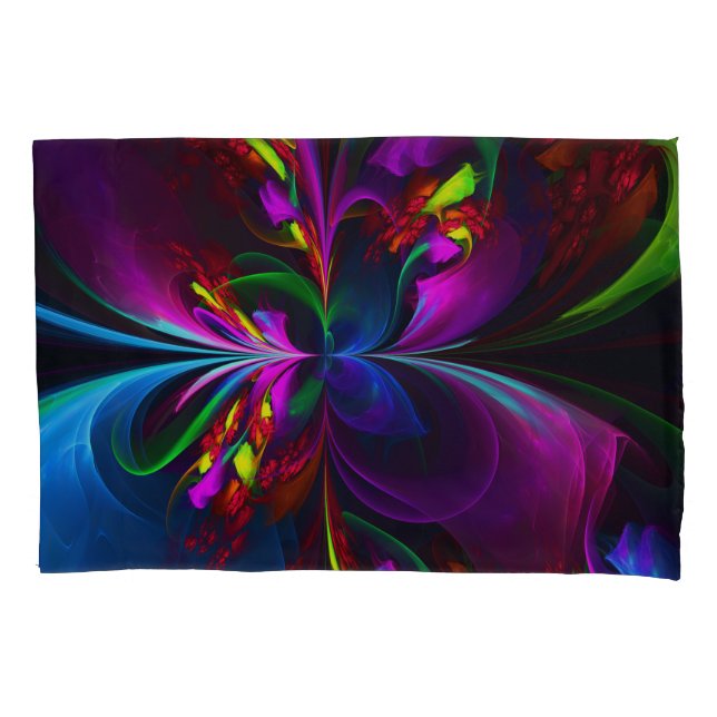 Modern Floral Abstract Art Red Blue Pattern #15 Pillowcase (Front)