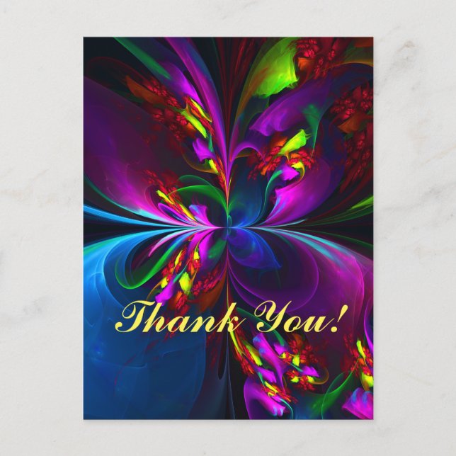 Modern Floral Abstract Art Red Blue Pattern #15 Postcard (Front)