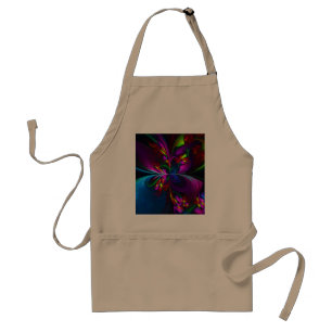 Modern Floral Abstract Art Red Blue Pattern #15 Standard Apron