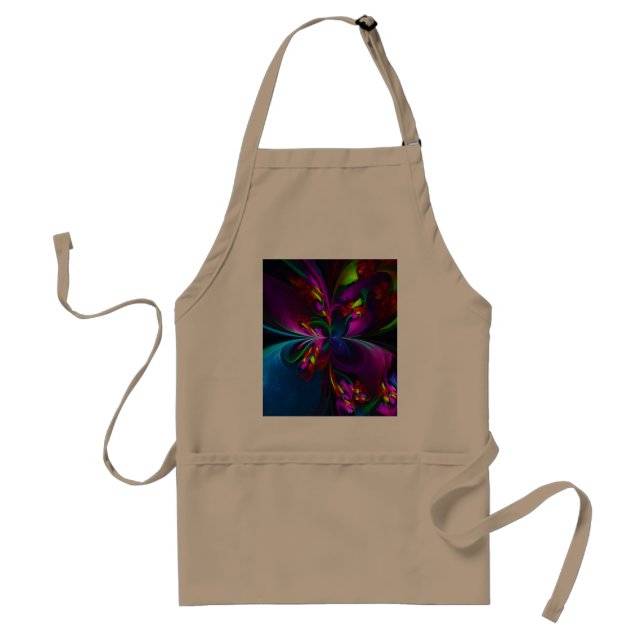 Modern Floral Abstract Art Red Blue Pattern #15 Standard Apron (Front)