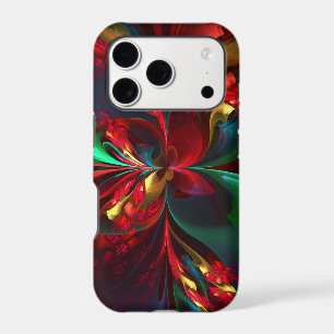 Modern Floral Abstract Art Red Green Pattern #11