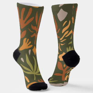 Modern floral abstract socks