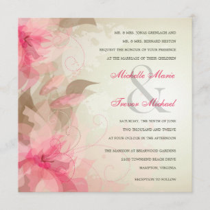 Modern Floral Abstract Wedding Invitations