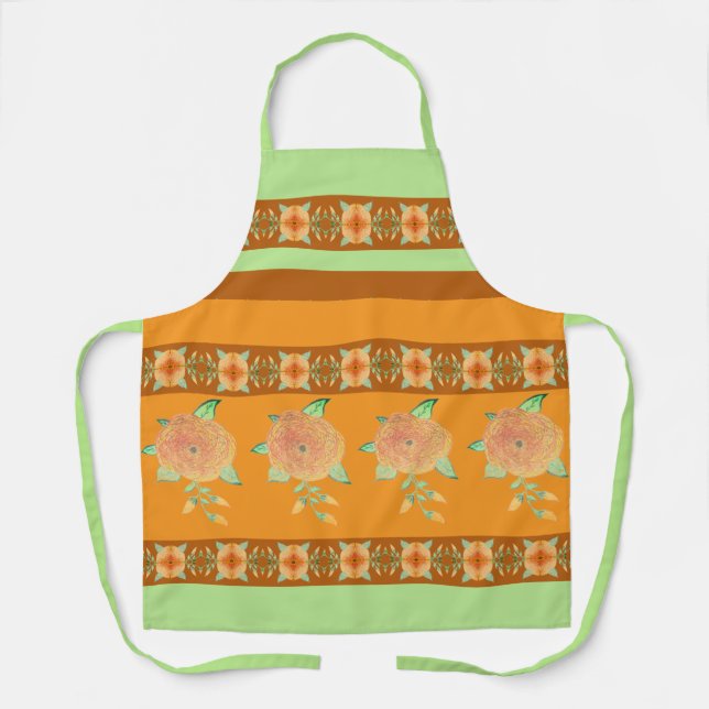 Modern Floral Accented Apron (Front)
