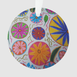 Modern Floral Acrylic Ornament