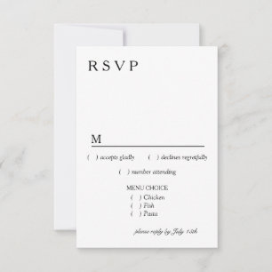 Modern Floral Ampersand Plum Pink RSVP w/Menu Card