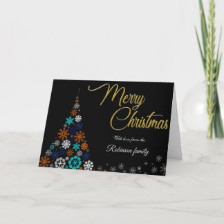 Modern, Floral and Bold Christmas Card