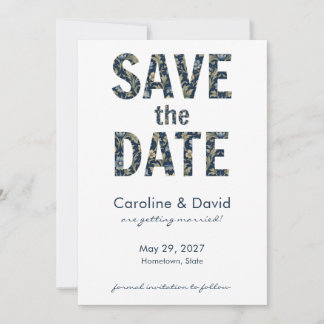 Modern Floral Art Nouveau Modern Simple Wedding Save The Date