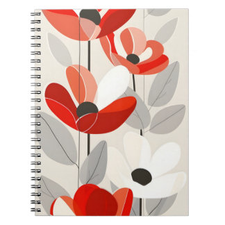 Modern Floral Art Print Notebook