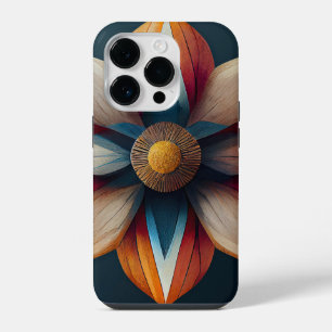 Modern Floral Art Stylish Elegant Wooden Botanical iPhone 14 Pro Case