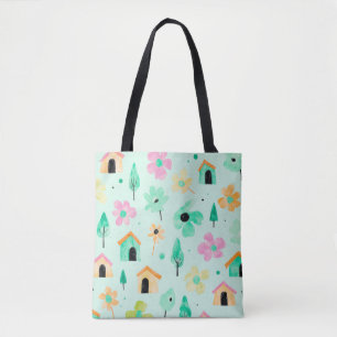 Modern Floral Art Tote Bag