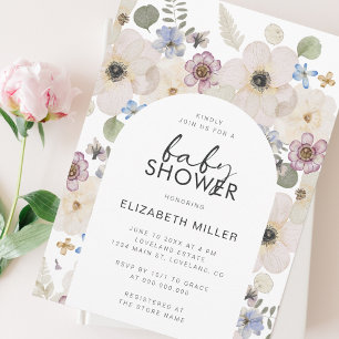Modern Floral Baby Shower Invitation