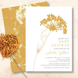 Modern Floral Baby Shower Invitation