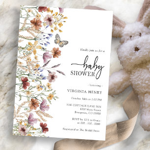 Modern Floral Baby Shower Invitation