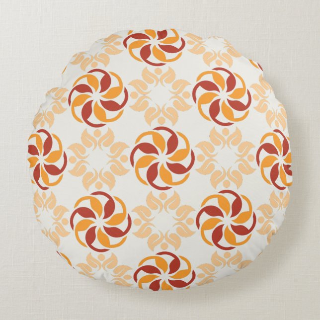 Modern Floral Beauty Round Pillow (Front)