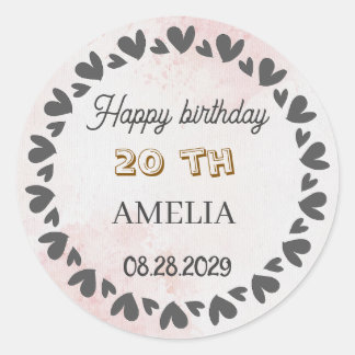 Modern Floral Birthday | Elegant Flower Design  Classic Round Sticker