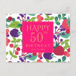 Modern Floral  Birthday Postcard