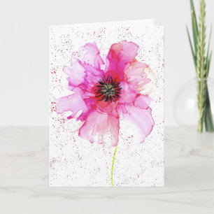 Modern Floral Blank Art  Thank You Card