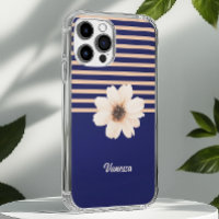 Modern Floral Blue Peach