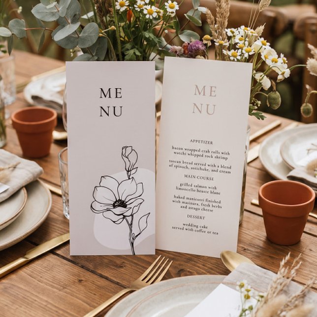 Modern Floral Bohemian Wedding Menu (Creator Uploaded)