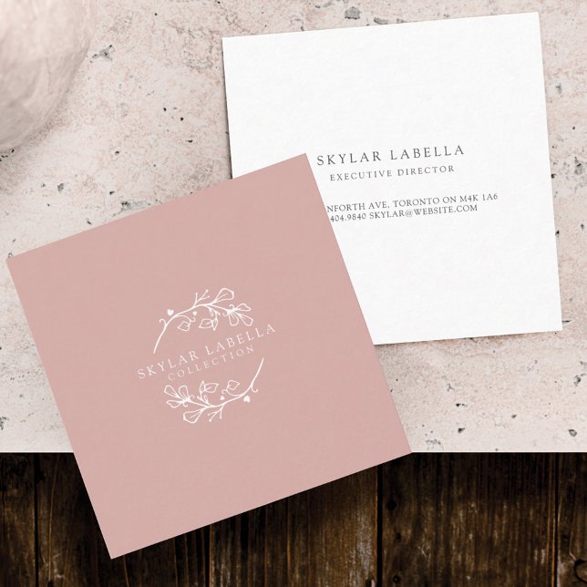 Modern Floral Botanic Line-art Logo Wreath Business Card (Creator Uploaded)