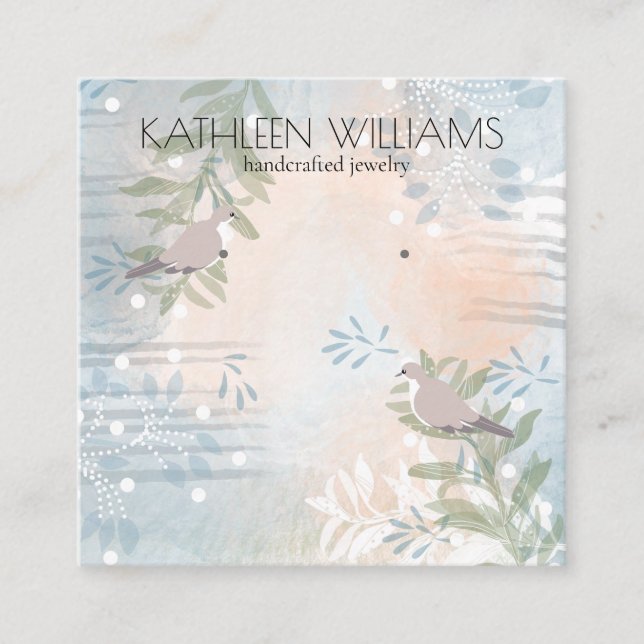 Modern floral botanical Earring display card (Front)