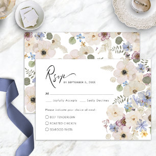 Modern Floral Botanical Meal RSVP Card