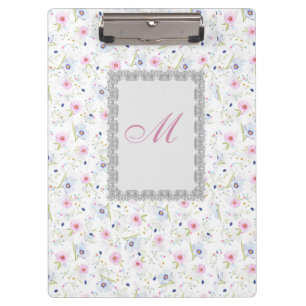 Modern Floral Botanical Watercolor Floral Pattern Clipboard