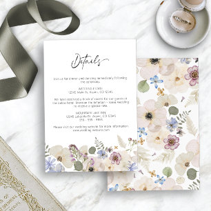 Modern Floral Botanical Wedding Enclosure Card