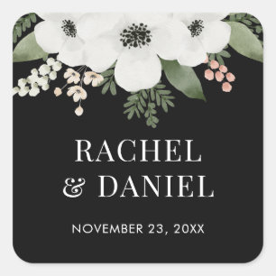 Modern Floral Botanical Wedding Envelope Seals