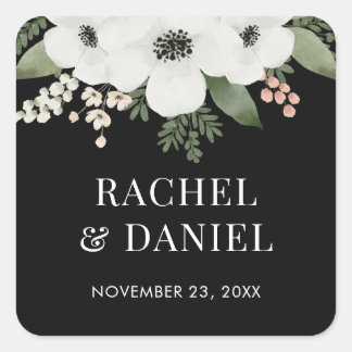 Modern Floral Botanical Wedding Envelope Seals