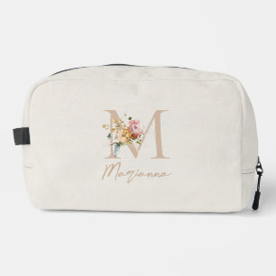 Modern Floral Bouquet Monogram Dopp Kit