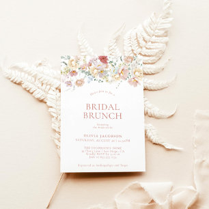 Modern Floral Bridal Brunch Boho Bridal Shower Invitation