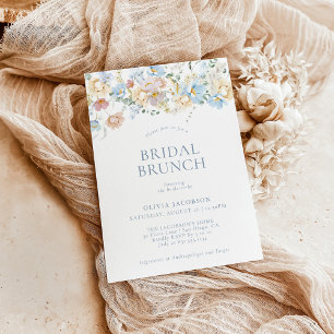 Modern Floral Bridal Brunch Boho Bridal Shower Invitation
