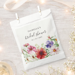 Modern Floral Bridal Shower Favor Favour Bag