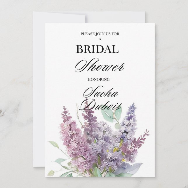 Modern Floral Bridal Shower Invitation (Front)