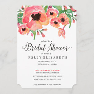 MODERN FLORAL bridal shower invitation